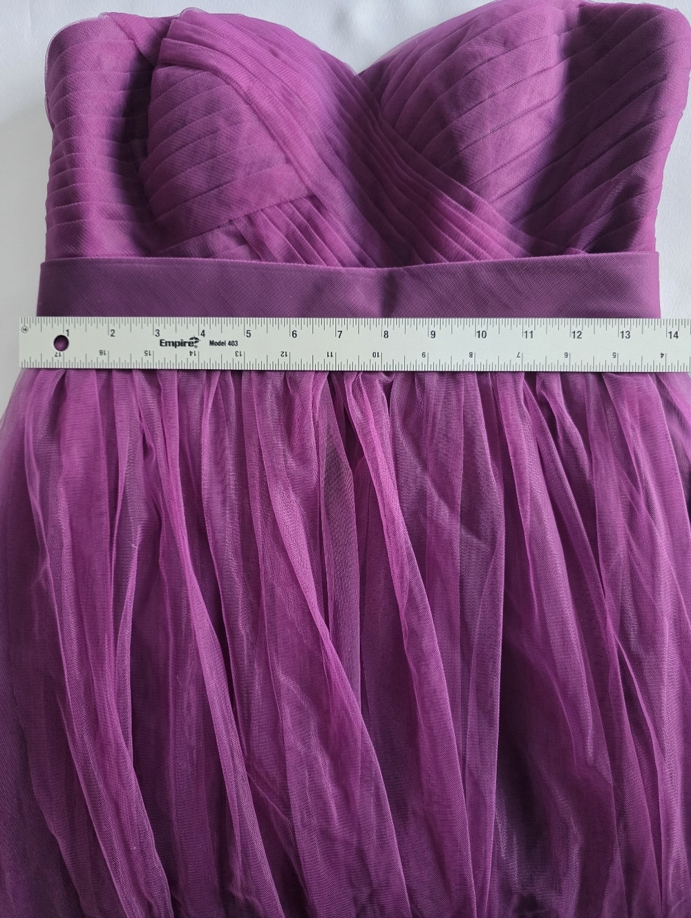Azazie Purple Tulle Strapless Dress S 4-6 Formal Wedding - Picture 6 of 14